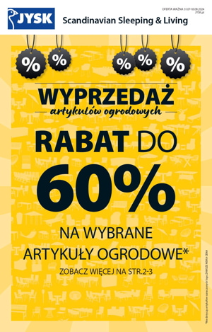Jysk gazetka Wyprzedaż artykułów ogrodowych