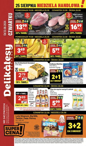 Gazetka Delikatesów Centrum od czwartku 22 08q